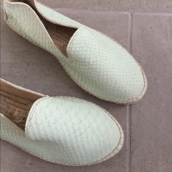 Mint MANEBI Python Embossed Leather Espadrilles 38 - Picture 7 of 9